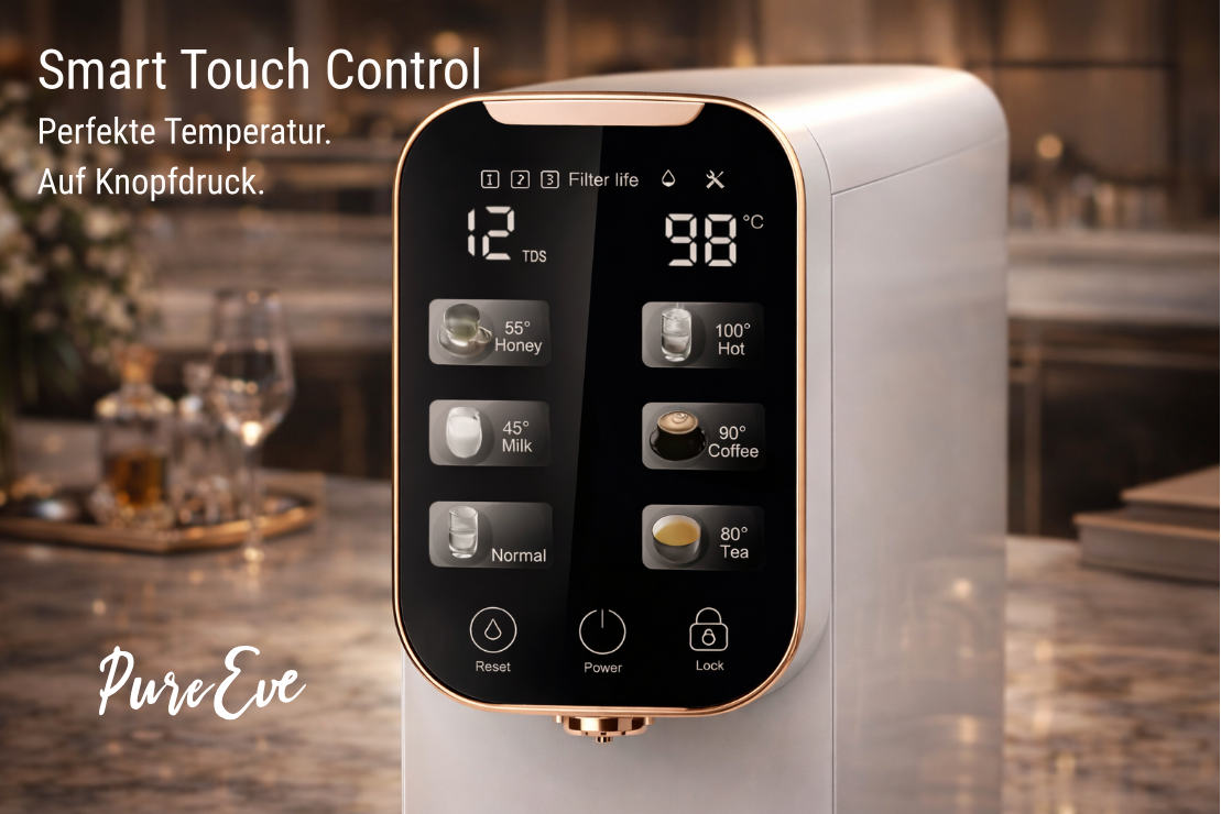 PureEve W12 – Reines Trinkwasser auf Knopfdruck